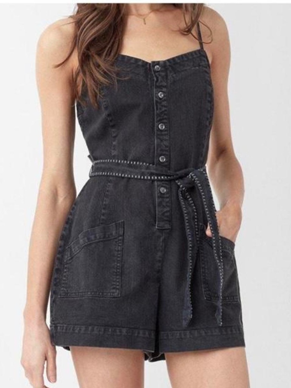 Splendid Women's Black Belted Romper, Size small